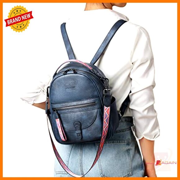 Mini Leather Backpack Purse for Women, Waterproof Shoulder Bag with Multiple main image 4